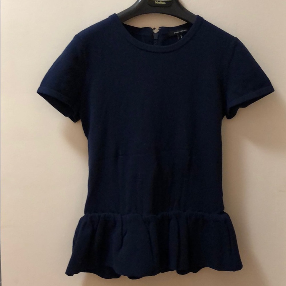 Pink Tartan - peplum knit top/weather